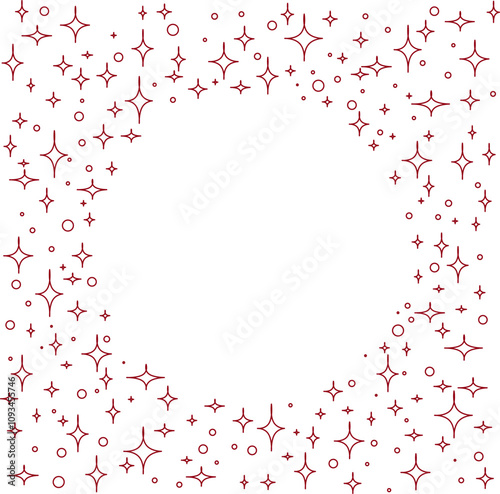 Wallpaper Mural Round circle frame with shiny sparcles and stars. Template with space for text. Vector graphic  illustration isolated on transparent background Torontodigital.ca