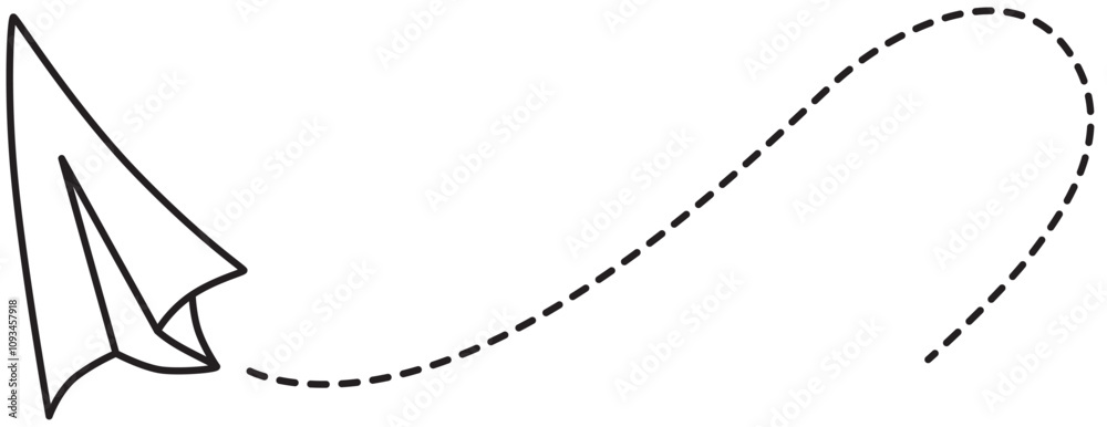 Fly paper airplane with dash line for design template massage, presentation, email. Fly paper airplane with dash line for design template massage, presentation, email.