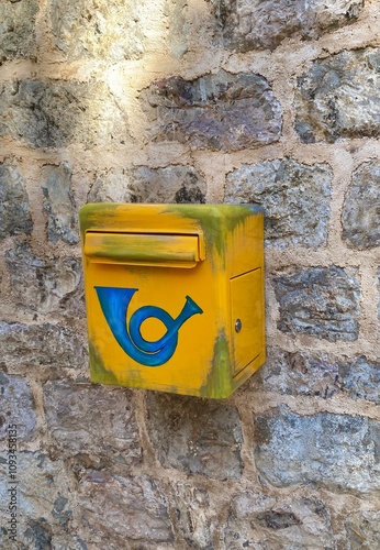 letter box in tourist place, Budva, Montenegro, Stari Grad