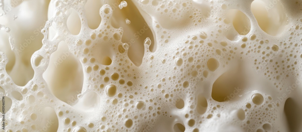 Close-up of Creamy Foam Texture: A Detailed Macro Shot of Bubbly Surface Close-up of Creamy Foam Texture: A Detailed Macro Shot of Bubbly Surface