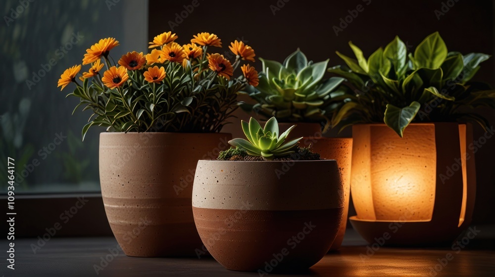 which is not publicly available. I've prioritized keywords based on common searches and visual content... Illuminated terracotta planters with succulents and flowering plants. which is not publicly available. I've prioritized keywords based on common searches and visual content... Illuminated terracotta planters with succulents and flowering plants.