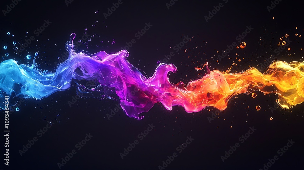 custom made wallpaper toronto digitalDynamic colorful liquid waves abstract art digital creation dark background vibrant flow creativity and motion concept