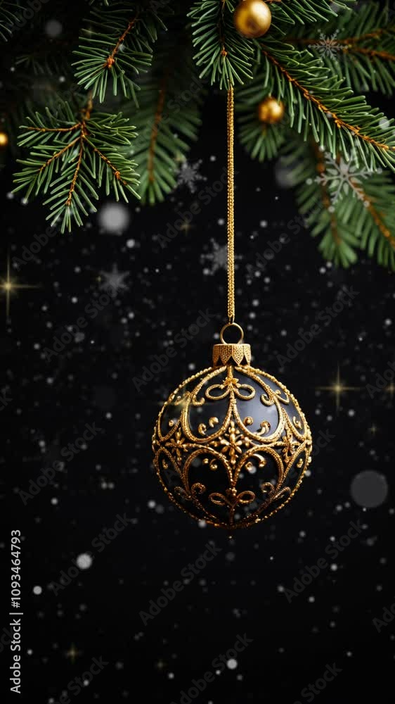 Christmas background banner with blank space for text, snowfall, looping time-lapse, 4k, christmas tree, vertical video Christmas background banner with blank space for text, snowfall, looping time-lapse, 4k, christmas tree, vertical video