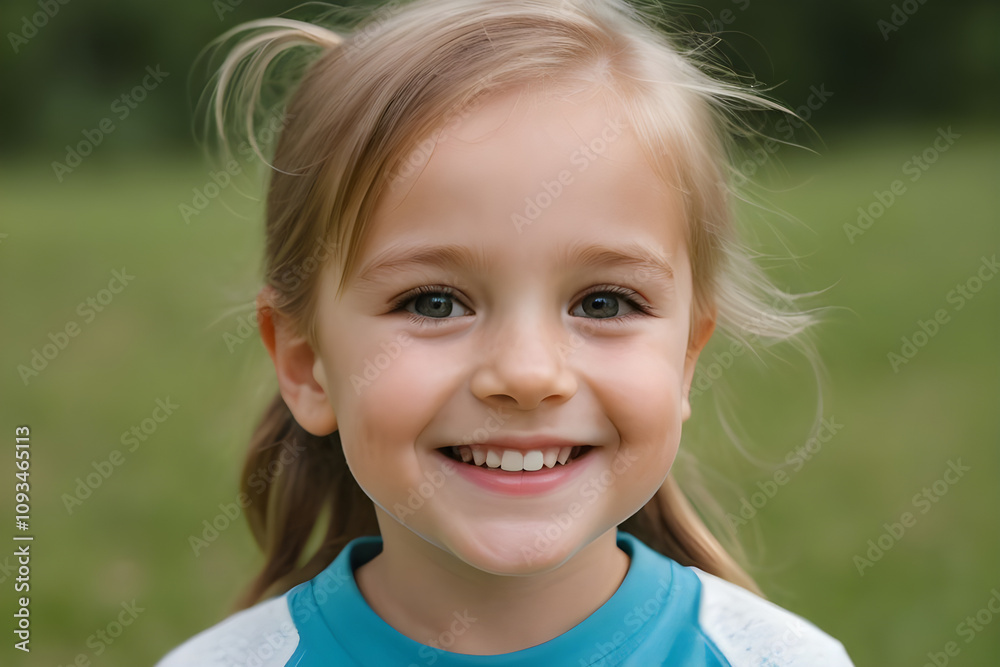 Portrait of smiling little girl expressing happiness in nature Portrait of smiling little girl expressing happiness in nature