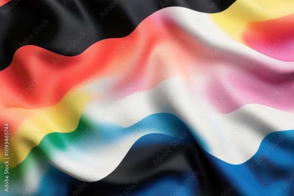 Fototapeta premium Pride flag display community event symbolism urban environment close-up view inclusivity