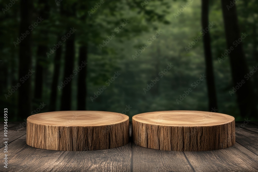 Wooden platforms forest setting photography natural environment close-up rustic charm Wooden platforms forest setting photography natural environment close-up rustic charm
