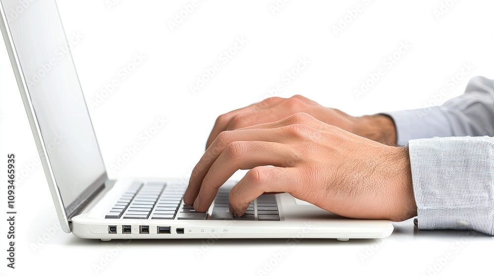 Close-Up of Hands Typing on a Laptop Keyboard, Showcasing Focus and Productivity in a Modern Work Environment, Ideal for Online Learning and Remote Work Themes Close-Up of Hands Typing on a Laptop Keyboard, Showcasing Focus and Productivity in a Modern Work Environment, Ideal for Online Learning and Remote Work Themes
