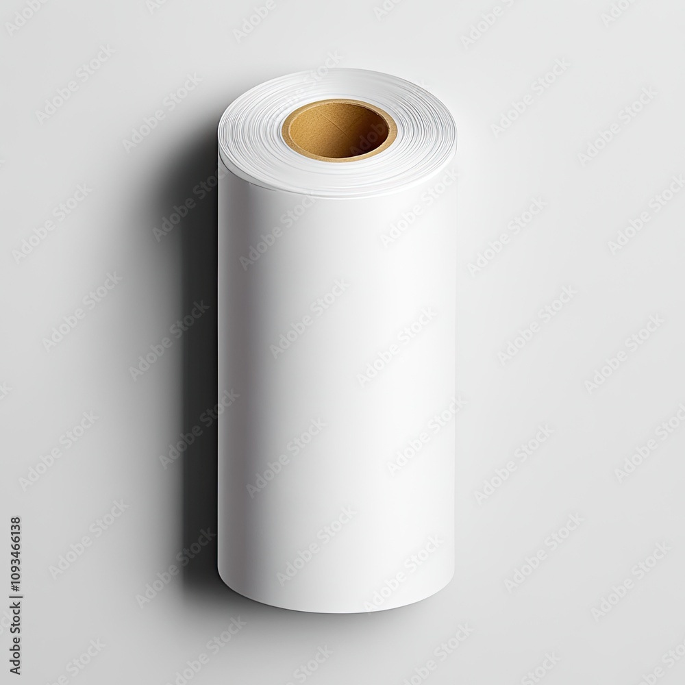 Roll of Unprinted White Paper on a Light Background, Perfect for Various Creative and Professional Projects, Including Crafting, Drawing, and Printing Needs Roll of Unprinted White Paper on a Light Background, Perfect for Various Creative and Professional Projects, Including Crafting, Drawing, and Printing Needs