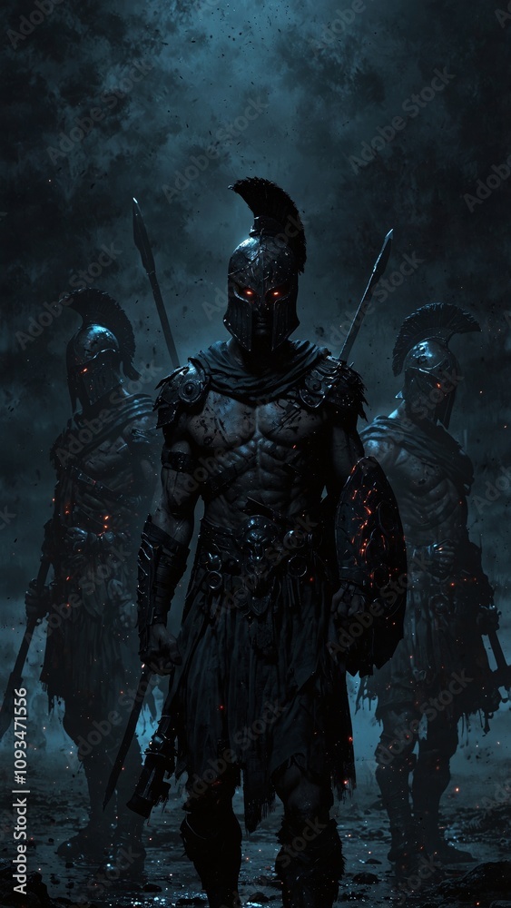 Fototapeta premium Spartan warriors anime style