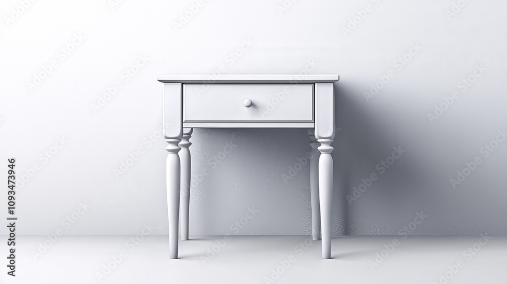 3D Render of Minimalist White Table 3D Render of Minimalist White Table