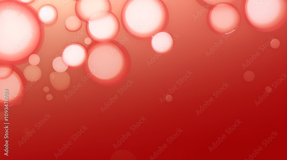 Abstract Red Background With Illuminated Circles Abstract Red Background With Illuminated Circles
