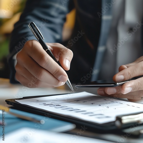 Quality check concept, where a businessman makes a checklist to assess product standards, ensuring compliance with quality control measures and enhancing operational efficiency in business operations.