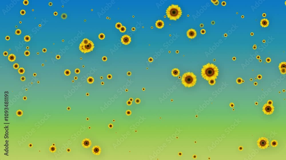 Beautiful Yellow sunflowers coming out 3D Flower Animation background. Hello summer nature blooming season. Women day, Valentine's Day Wedding day spring. marriage ceremony decoration 4K Beautiful Yellow sunflowers coming out 3D Flower Animation background. Hello summer nature blooming season. Women day, Valentine's Day Wedding day spring. marriage ceremony decoration 4K