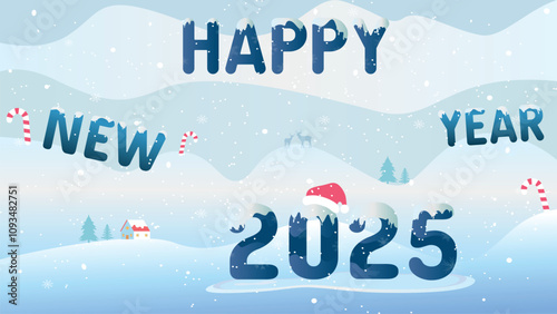 New year, 2025, Banner, Winter, Christmas