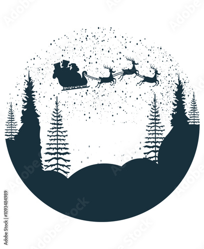 Santa Claus Silhouette Design