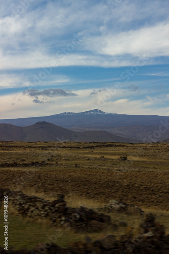 Solidified magma along the road photo