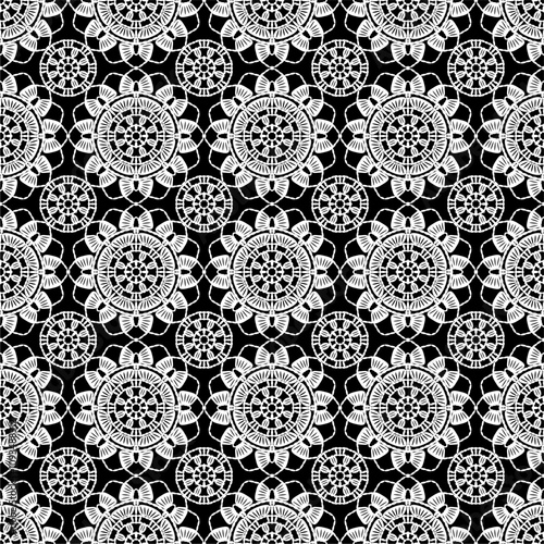 Pattern with crochet granny square wallpaper handmade decorative art design print craft handiwork 	