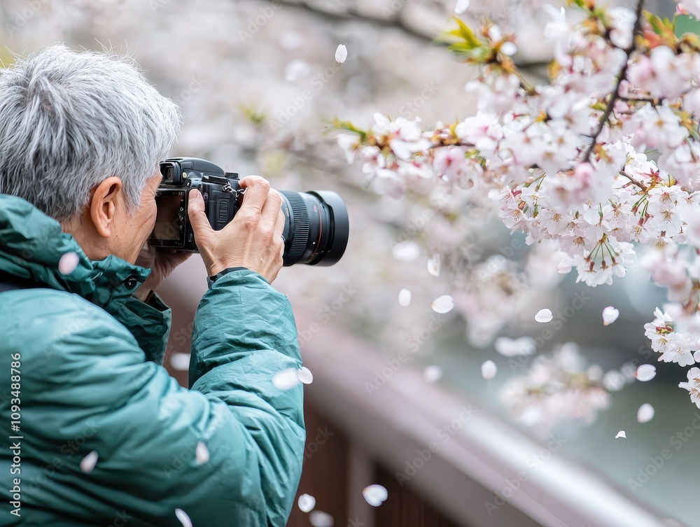 Obraz premium Photographer captures cherry blossoms park nature outdoor close-up artistry