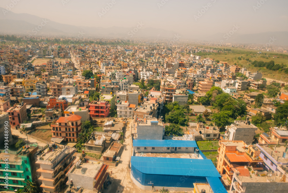 Naklejka premium Kathmandu Skyline, Kathmandu City, Kahmandu Viewpoint, Nepal