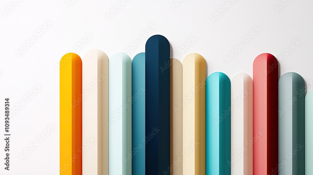 Abstract Arrangement of Colorful Vertical Bars Displaying a Playful Composition of Shapes and Tones in a Minimalist Style for Creative Designs and Backgrounds Abstract Arrangement of Colorful Vertical Bars Displaying a Playful Composition of Shapes and Tones in a Minimalist Style for Creative Designs and Backgrounds
