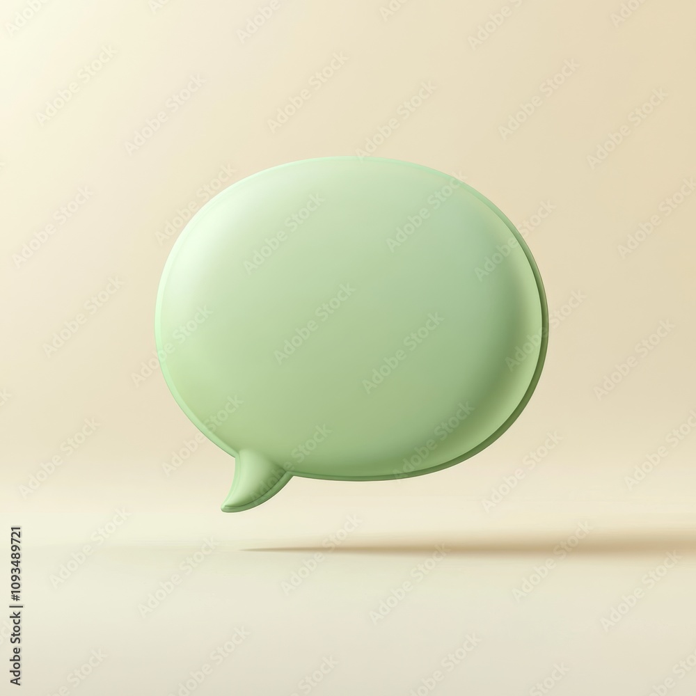 Pastel Green Speech Bubble: Minimalist Communication Concept Pastel Green Speech Bubble: Minimalist Communication Concept