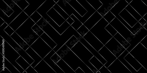 Abstract, monochrome, geometric template for web page, texture, map, poster, fabric, textile. Graphic repetitive black and white line design.