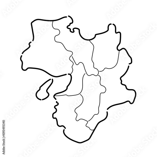 手書きのシンプルな近畿地方の地図_02