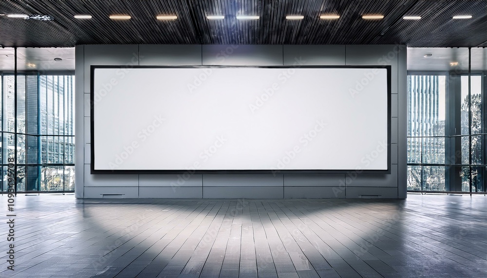 Modern Exhibition Space with Blank Digital Screen Wall. 3D Rendering Modern Exhibition Space with Blank Digital Screen Wall. 3D Rendering