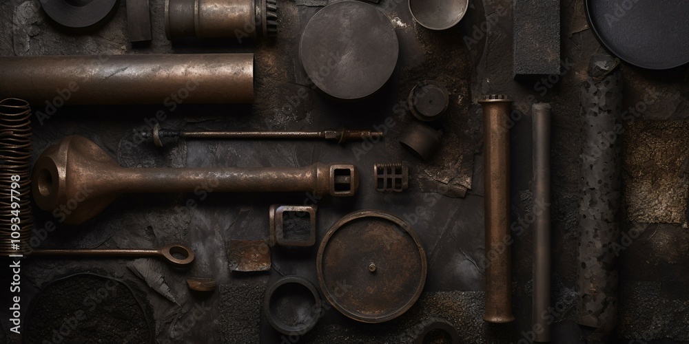 Industrial Metal Pipes and Tools Background Industrial Metal Pipes and Tools Background