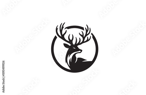 deer silhouette vector outline art illustration logo design
