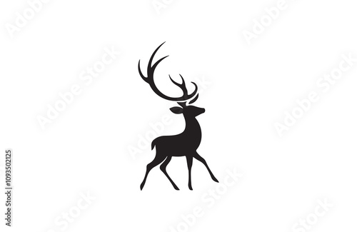 deer silhouette vector outline art illustration logo design
