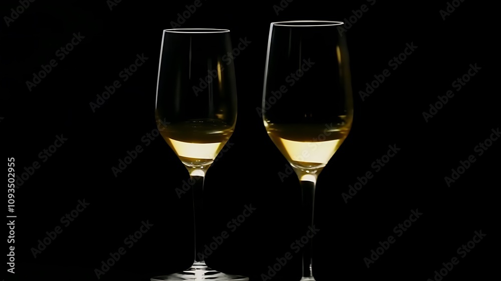 Two Champagne Flutes Filled With Sparkling Wine Two Champagne Flutes Filled With Sparkling Wine