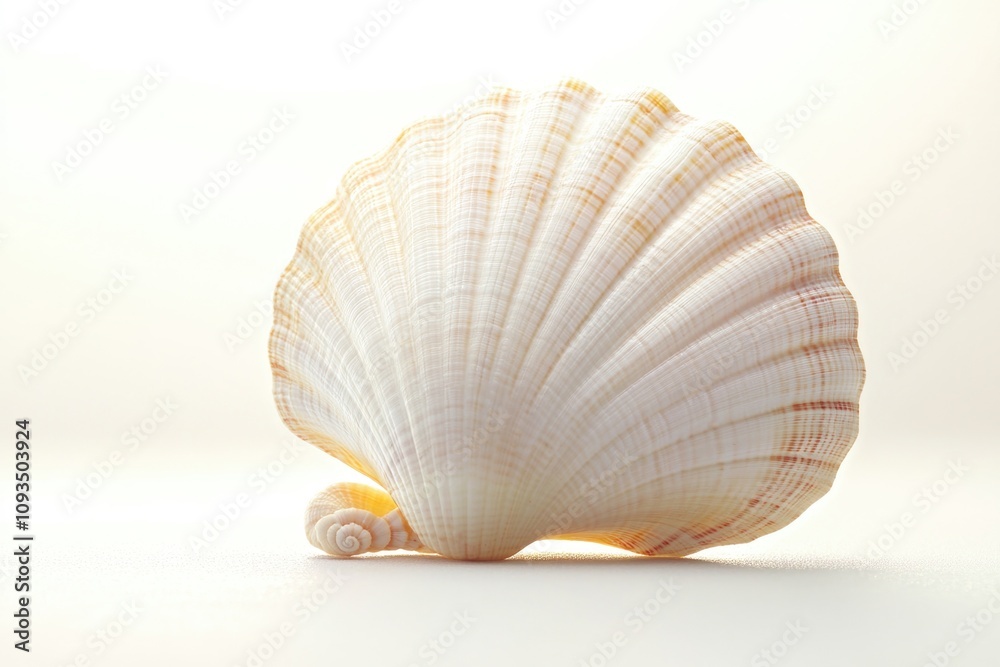 A single shell with a fragment lying on top, suitable for use in scientific or educational contexts A single shell with a fragment lying on top, suitable for use in scientific or educational contexts