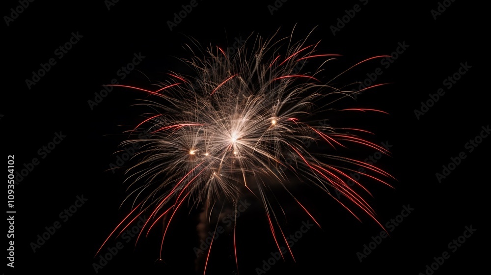 A Nighttime Fireworks Display Exploding In The Dark Sky A Nighttime Fireworks Display Exploding In The Dark Sky