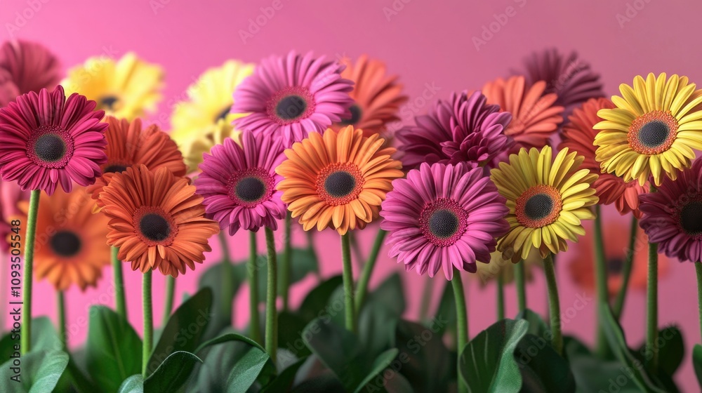 Fototapeta premium Vibrant Bouquet of Garden Daisies