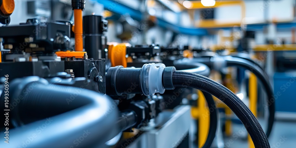 Close-up of Industrial Machinery in a Factory Setting Close-up of Industrial Machinery in a Factory Setting