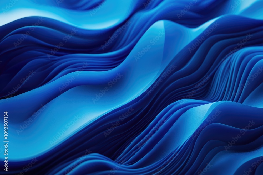 A close-up shot of a blue wavy surface, suitable for use in designs related to water, nature, or abstract patterns A close-up shot of a blue wavy surface, suitable for use in designs related to water, nature, or abstract patterns