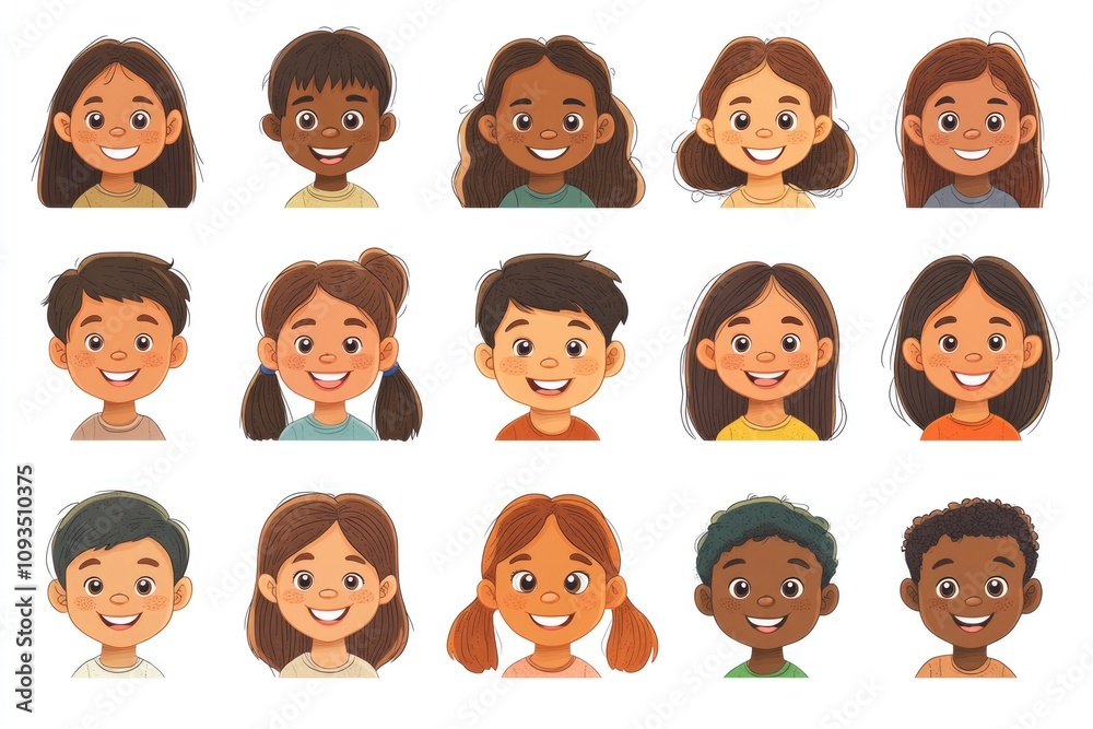 A diverse group of people showing various facial expressions, great for illustrating social dynamics or emotional responses A diverse group of people showing various facial expressions, great for illustrating social dynamics or emotional responses