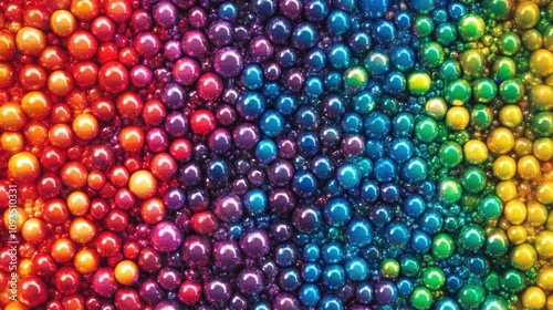 Rainbow Colored Shiny Spheres Background Image