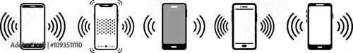Smartphone ringing or vibrating icon vector, Mobile phone vibrating icon vector ringtone symbols, Smartphone vector icon