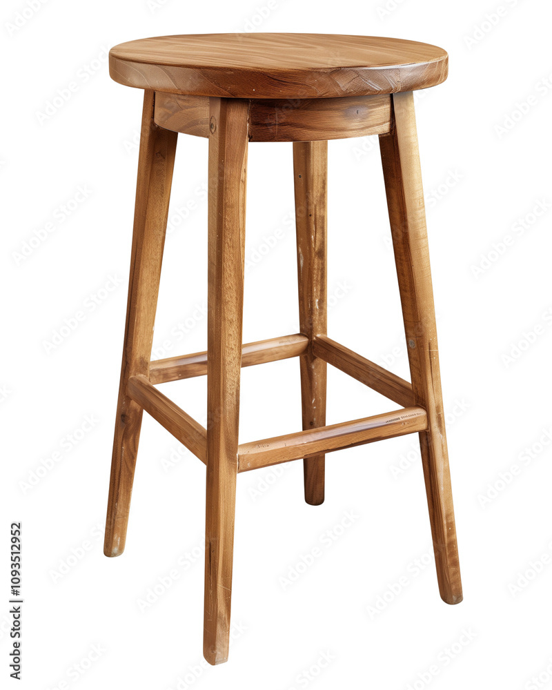 wooden bar stool with round seat and four legs wooden bar stool with round seat and four legs