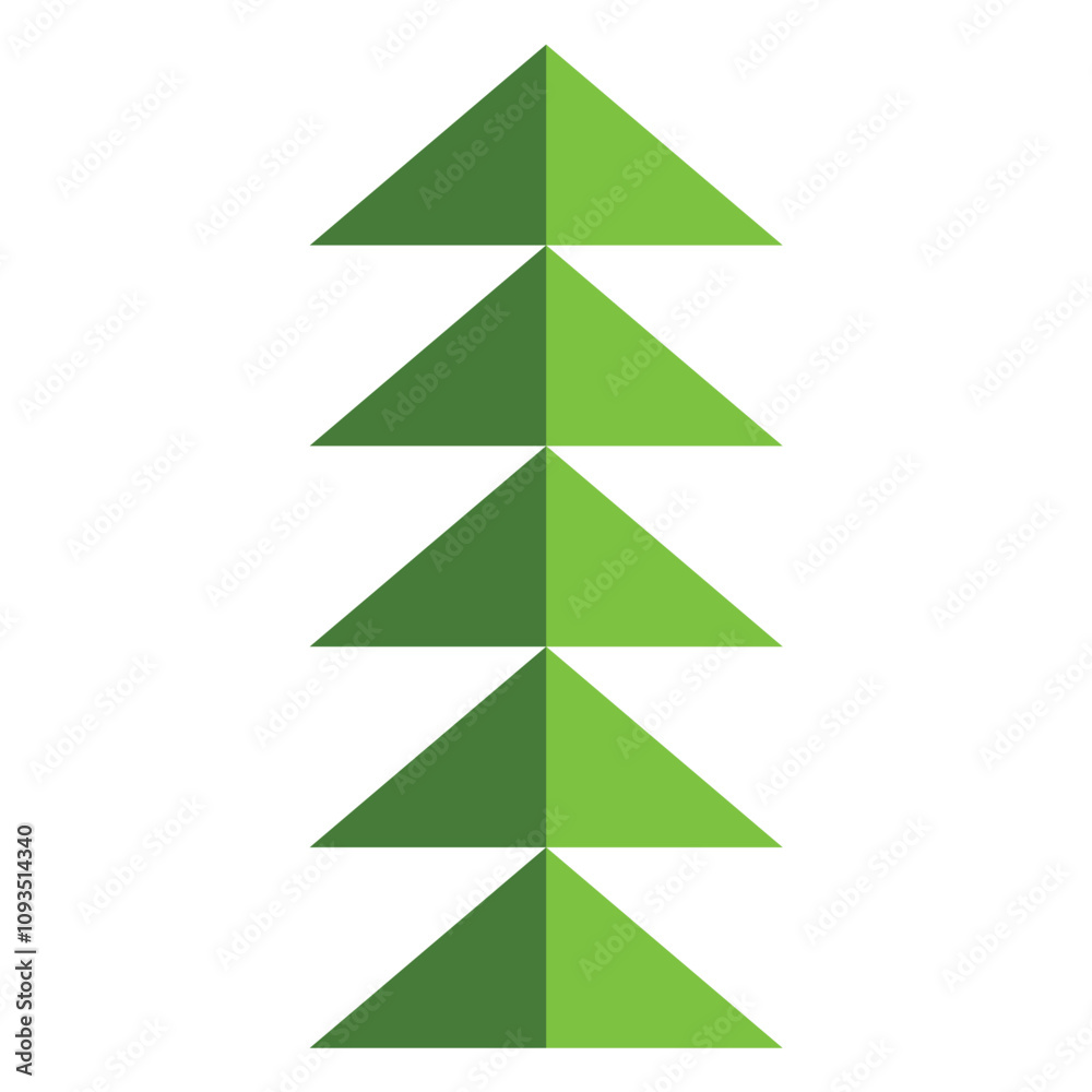 Fototapeta premium Decorative pattern of two-tone green triangles