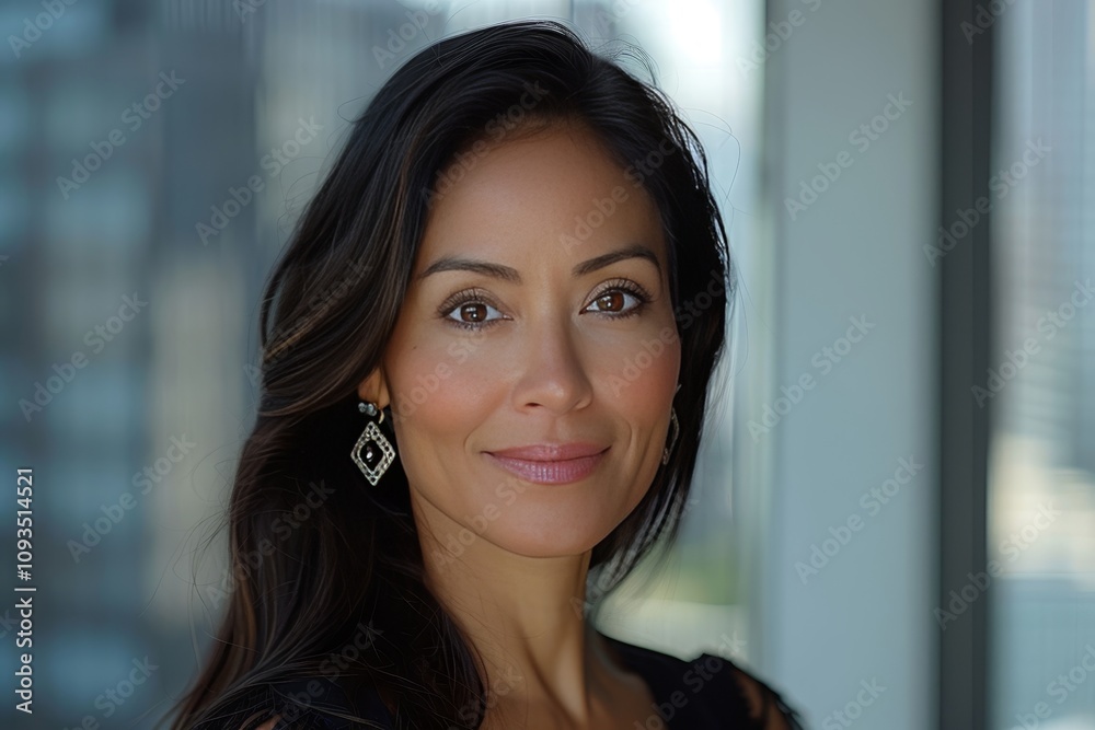 Confident Latin Businesswoman Smiling in the Office for a Professional Portrait Confident Latin Businesswoman Smiling in the Office for a Professional Portrait