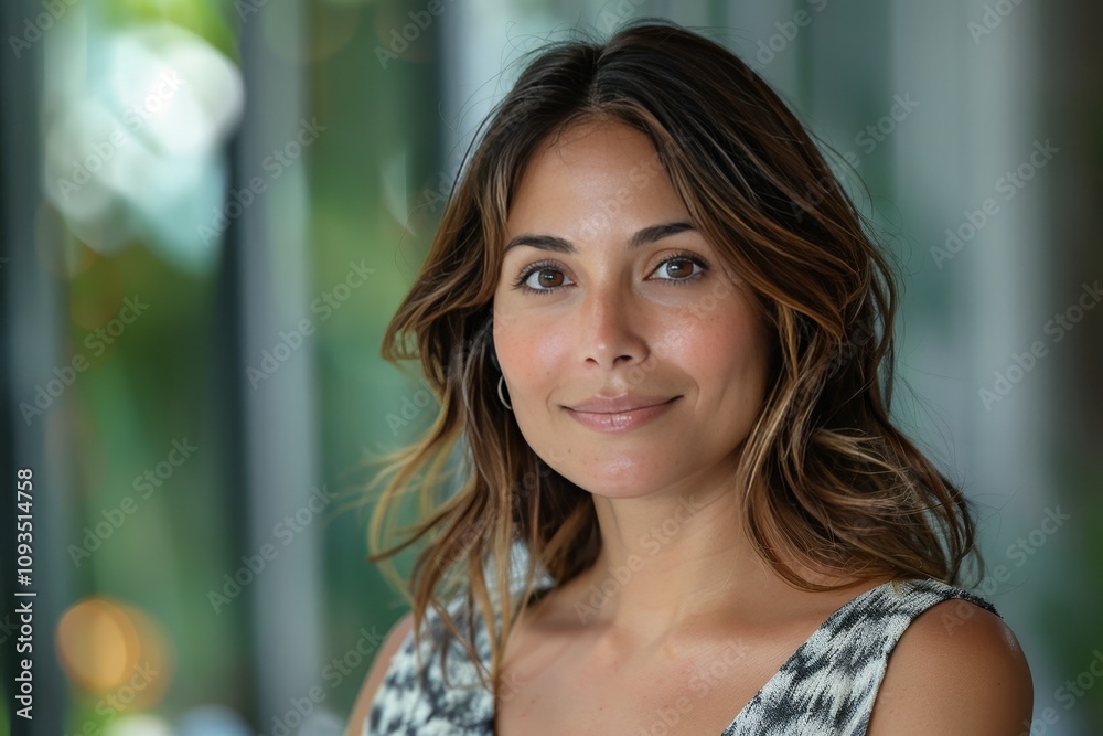 Friendly Hispanic Woman Smiling Outdoors for a Casual Portrait