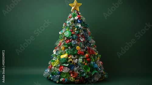 Eco-Friendly Christmas Tree Made of Recycled Plastic Bottles
