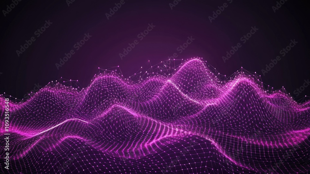 Fototapeta premium Abstract pink digital landscape.