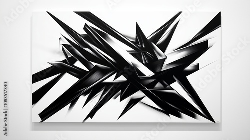 Modern Abstract Artwork in Monochrome