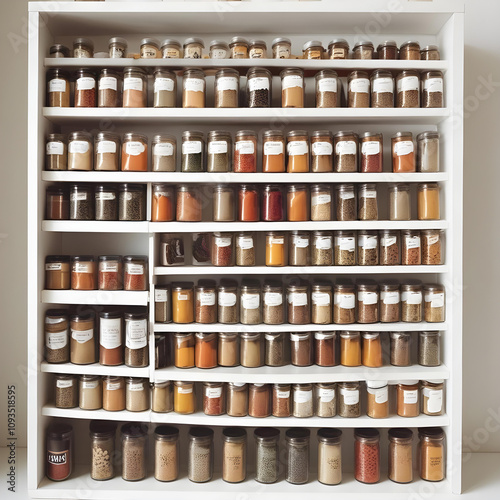 Wallpaper Mural A spice rack with spices on a white background Torontodigital.ca