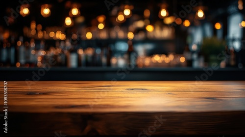 Warm and Inviting Bar Scene with Ambient Bokeh Lights