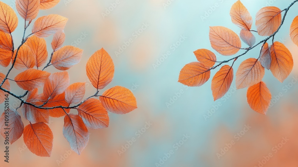 A serene composition of orange leaves against a soft, blurred background. A serene composition of orange leaves against a soft, blurred background.